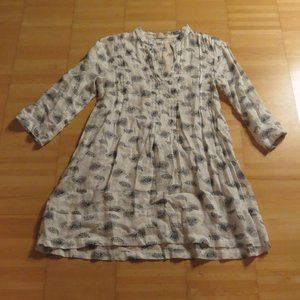CP SHADES hand block printed linen tunic S 4 6